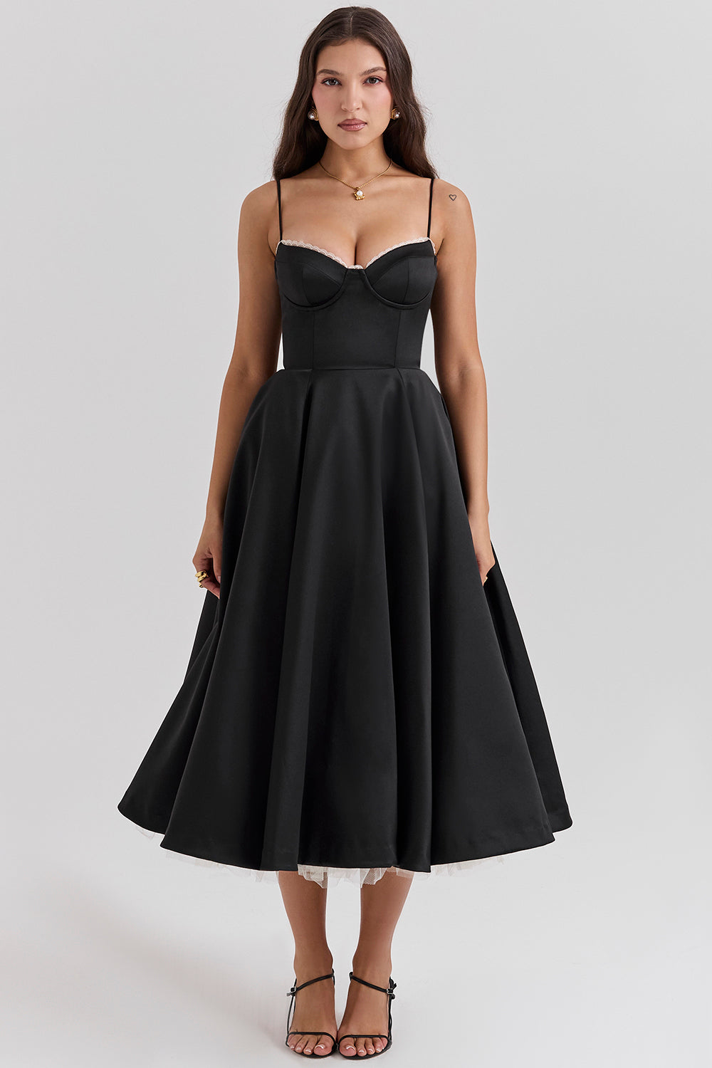 Vestido Midi Mujer Cocktail Elegante Ajuste Clásico