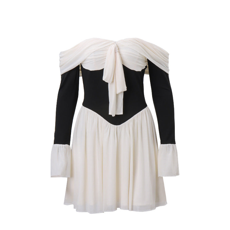 Vestido Corto Mujer Casual Manga Larga Primavera Verano