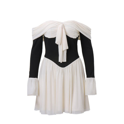 Vestido Corto Mujer Casual Manga Larga Primavera Verano