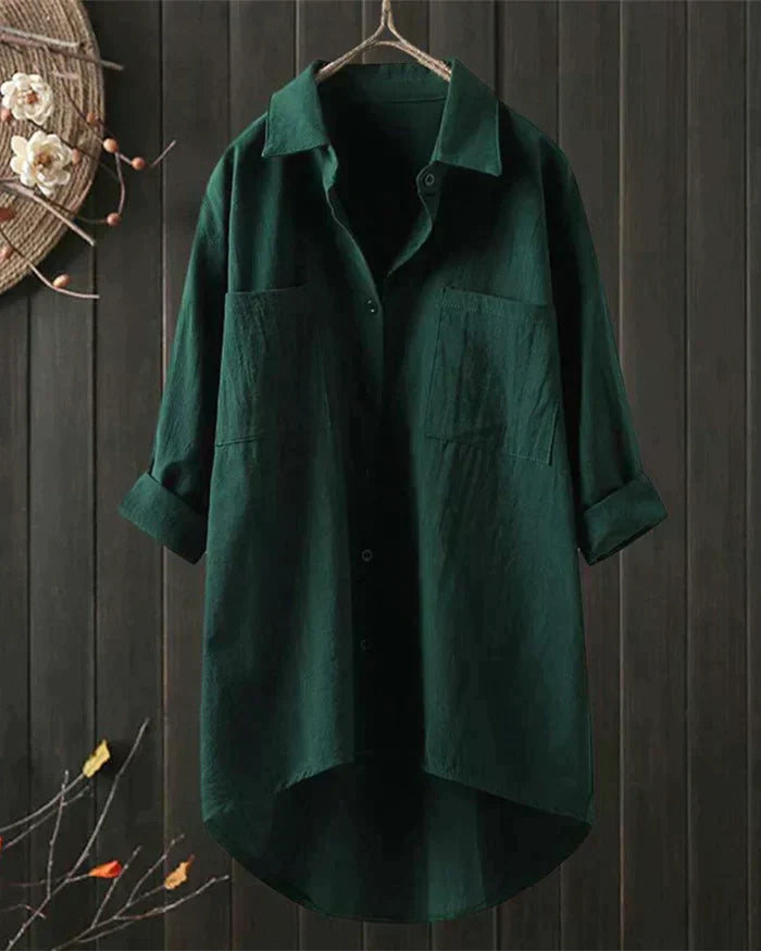 Blusa Mujer de Lino Corte Clásico