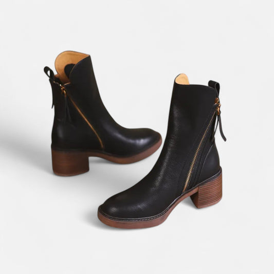 Botines Mujer Invierno Piel Sintetica Cierre Cremallera - Mavetta