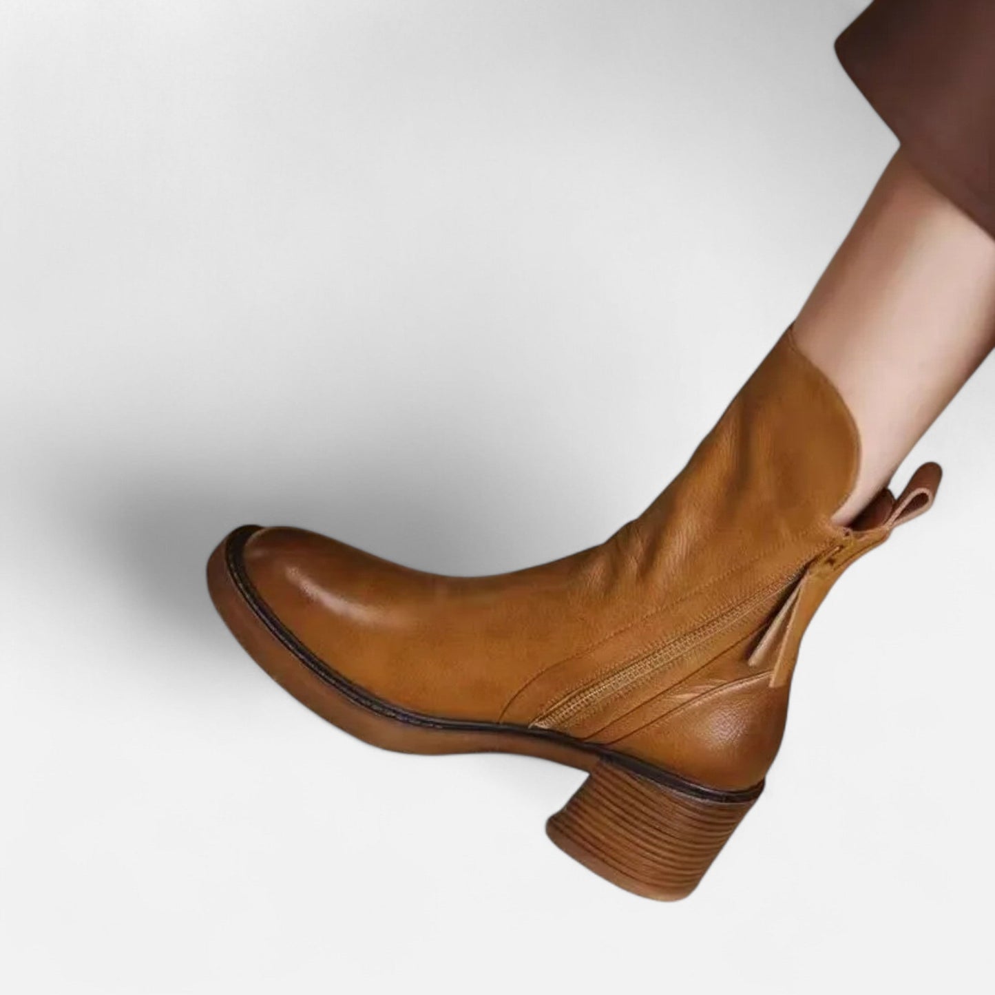 Botines Mujer Invierno Piel Sintetica Cierre Cremallera