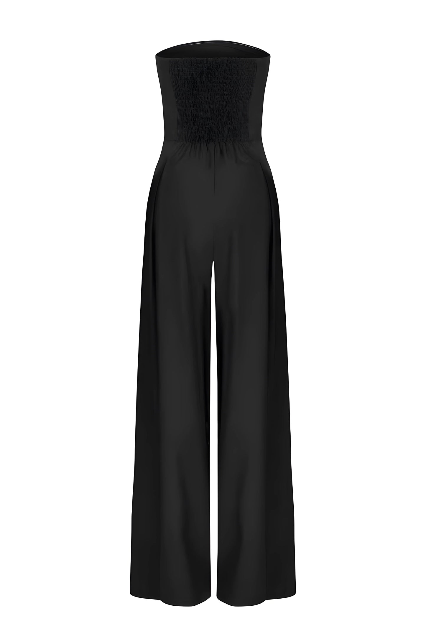 Mono Largo Mujer sin Tirantes con Diseño Corsé y Pantalón Pata Ancha