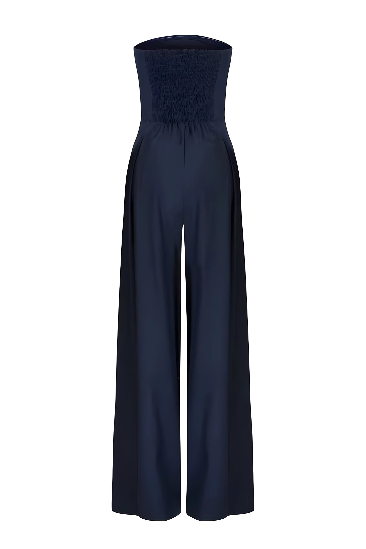 Mono Largo Mujer sin Tirantes con Diseño Corsé y Pantalón Pata Ancha