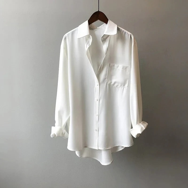 Blusa Mujer de Satén Corte Clásico Estilo Refinado