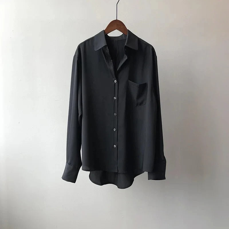 Blusa Mujer de Satén Corte Clásico Estilo Refinado