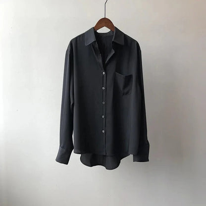 Blusa Mujer de Satén Corte Clásico Estilo Refinado