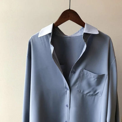 Blusa Mujer de Satén Corte Clásico Estilo Refinado