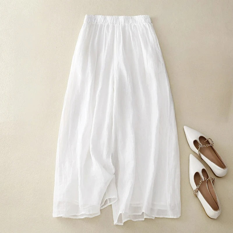 Pantalón ancho mujer cintura alta diseño elegante