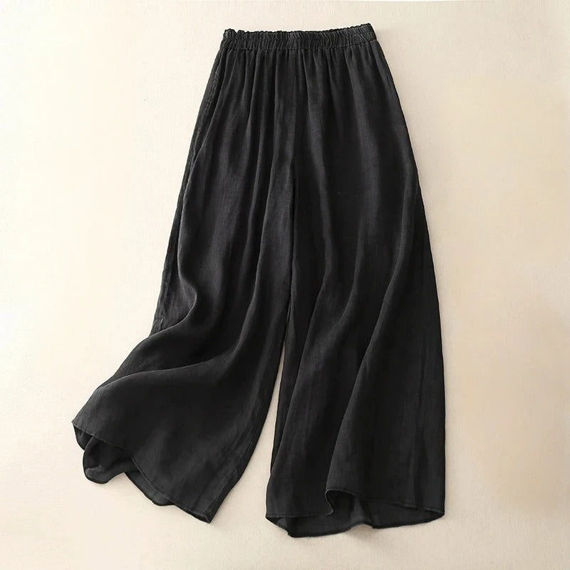 Pantalón ancho mujer cintura alta diseño elegante