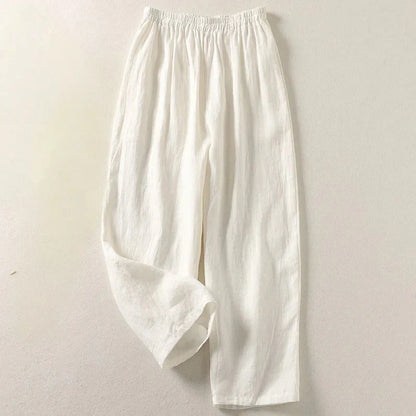 Pantalón Mujer Fluido Algodón Lino