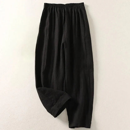 Pantalón Mujer Fluido Algodón Lino