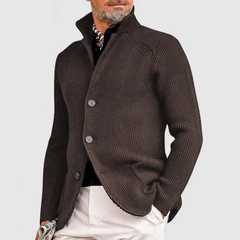 Chaqueta Hombre de Piel Sintética Elegante con Solapas