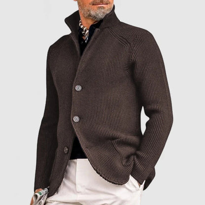 Chaqueta Hombre de Piel Sintética Elegante con Solapas