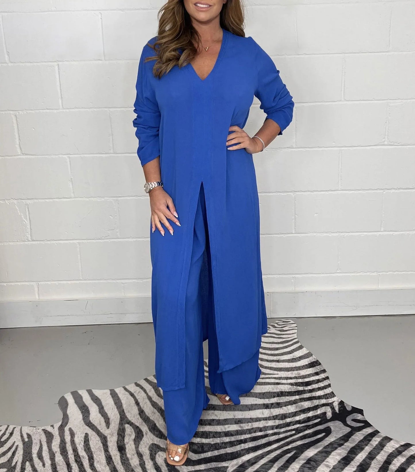 Conjunto Mujer de Pana Pantalón y Blusón Cómodo