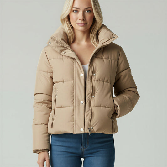 Chaqueta Puffer Mujer Ligera Cuello Alto Cremallera - Mavetta
