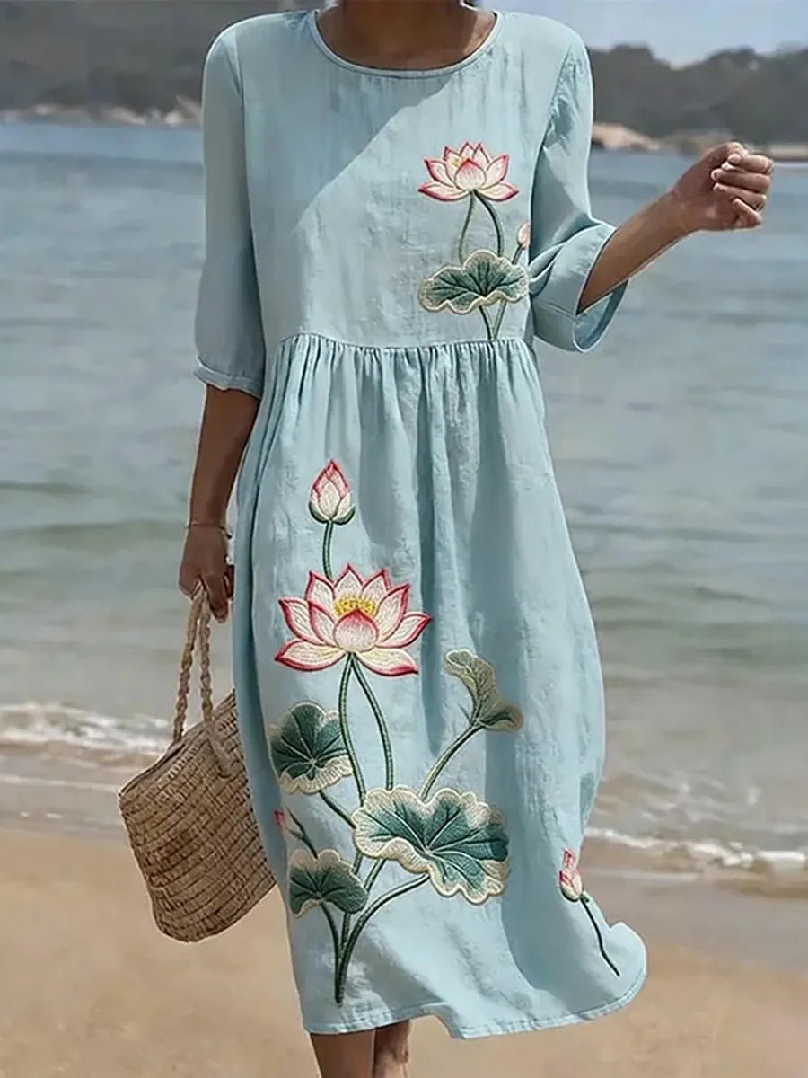 Vestido maxi mujer elegante fluido - Mavetta