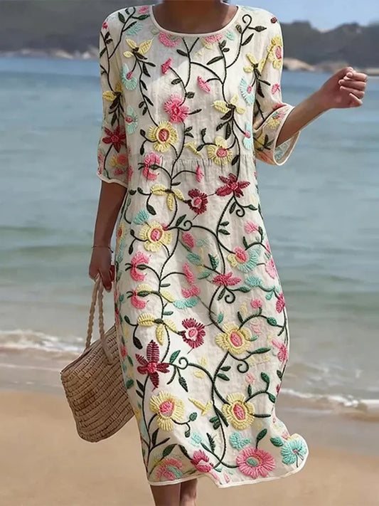 Vestido Mujer Estampado Floral Ajuste Regular - Mavetta