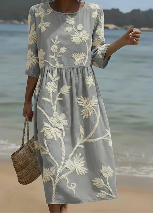 Vestido midi mujer con estampado floral y corte recto - Mavetta
