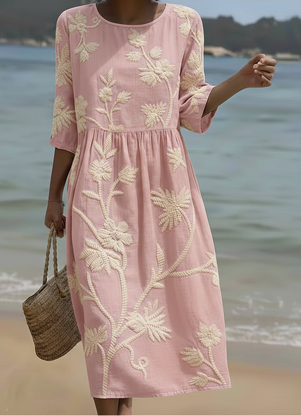 Vestido midi mujer de tejido ligero y estampado floral - Mavetta