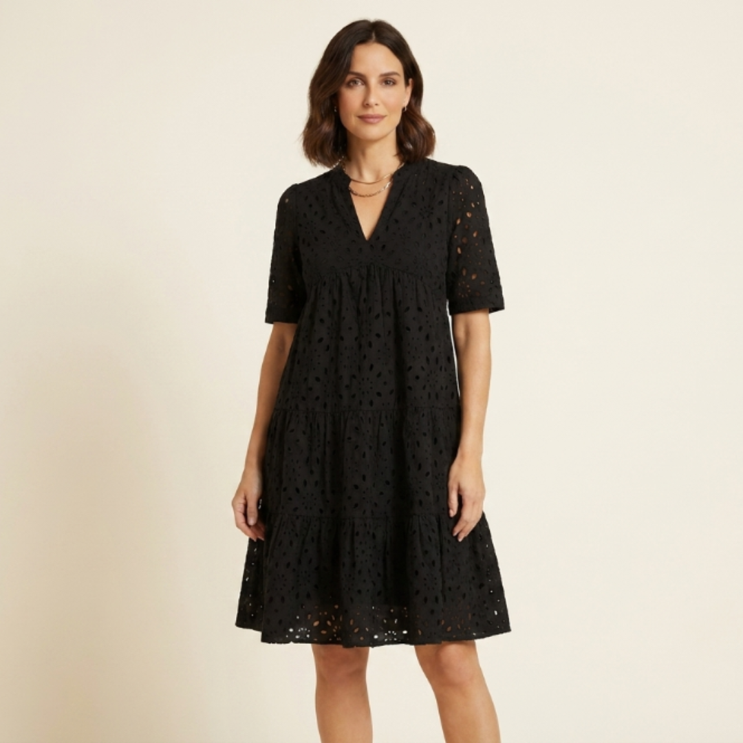 Vestido Mujer Veraniego Encaje Volantes Elegante - Mavetta
