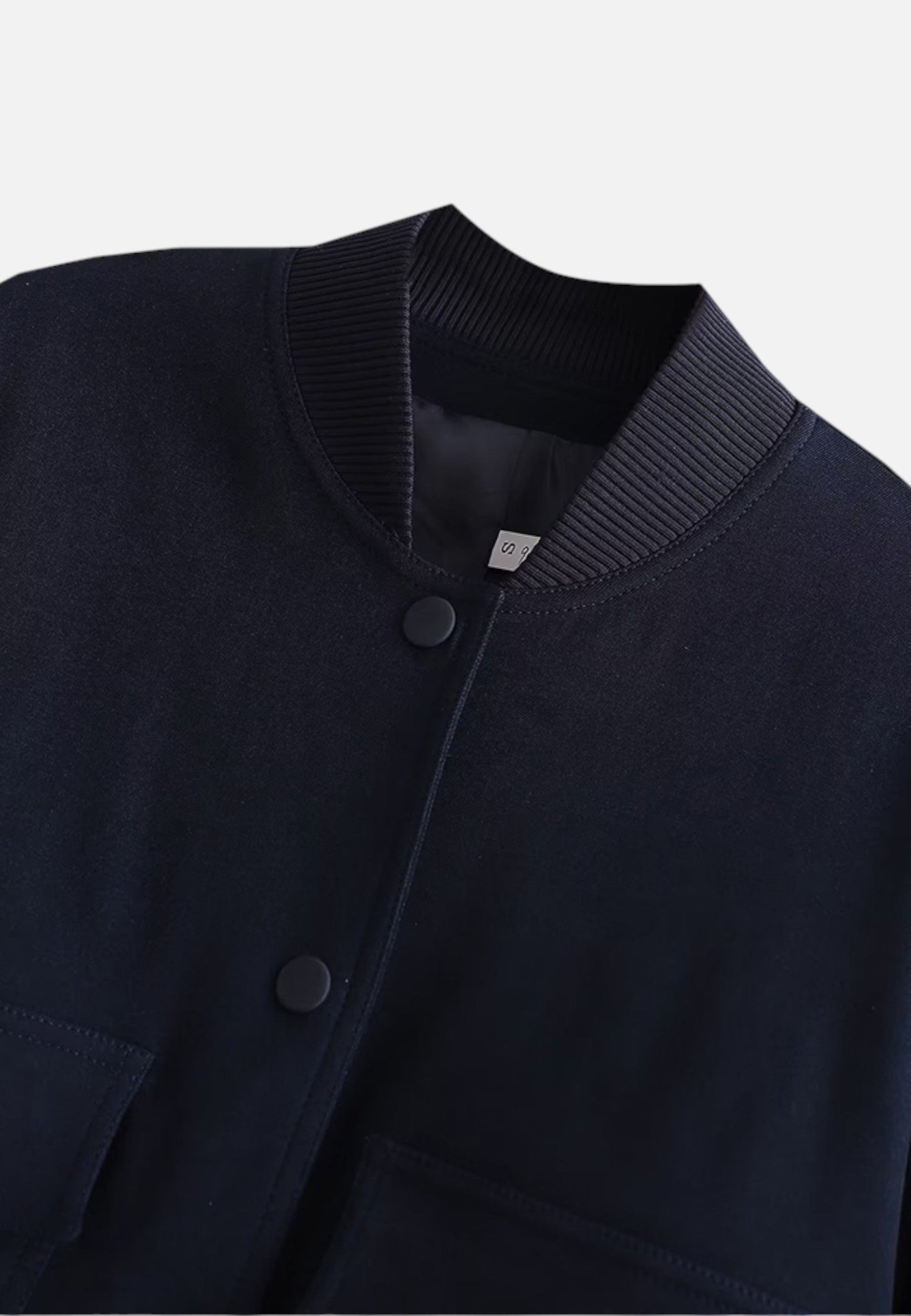 Chaqueta Bomber Mujer Corta Botonadura Simple Bolsillos
