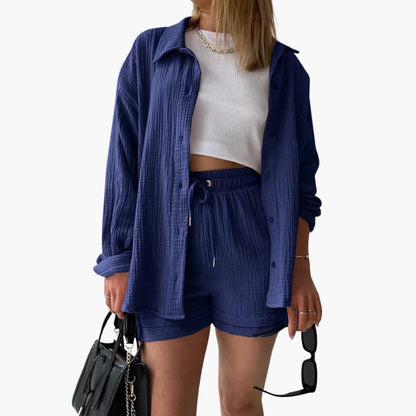 Conjunto Mujer Verano Blusa y Short Talle Alto