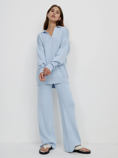 Conjunto Mujer de Pantalón y Jersey de Punto Suave