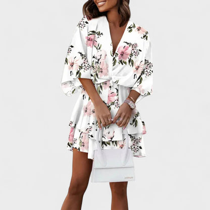 Vestido Corto Mujer Estampado Floral Ajustado