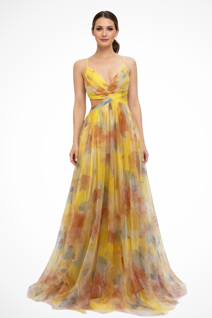 Vestido maxi mujer de tela ligera y estampado floral