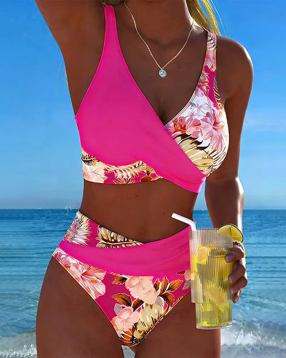 Bikini Mujer con Estampado Floral y Abertura