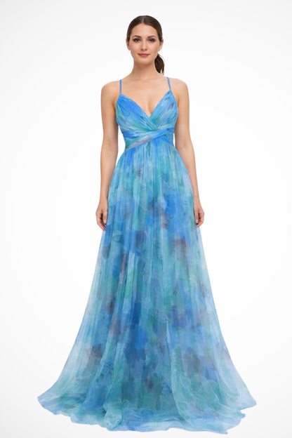 Vestido maxi mujer de tela ligera y estampado floral
