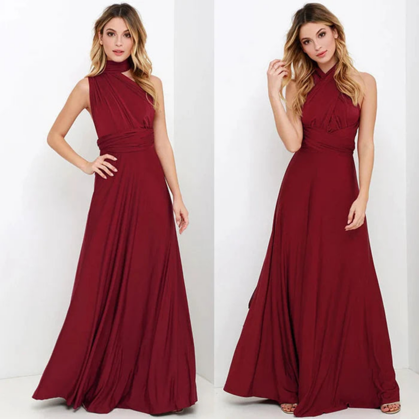 Vestido largo mujer con espalda descubierta diseño versátil