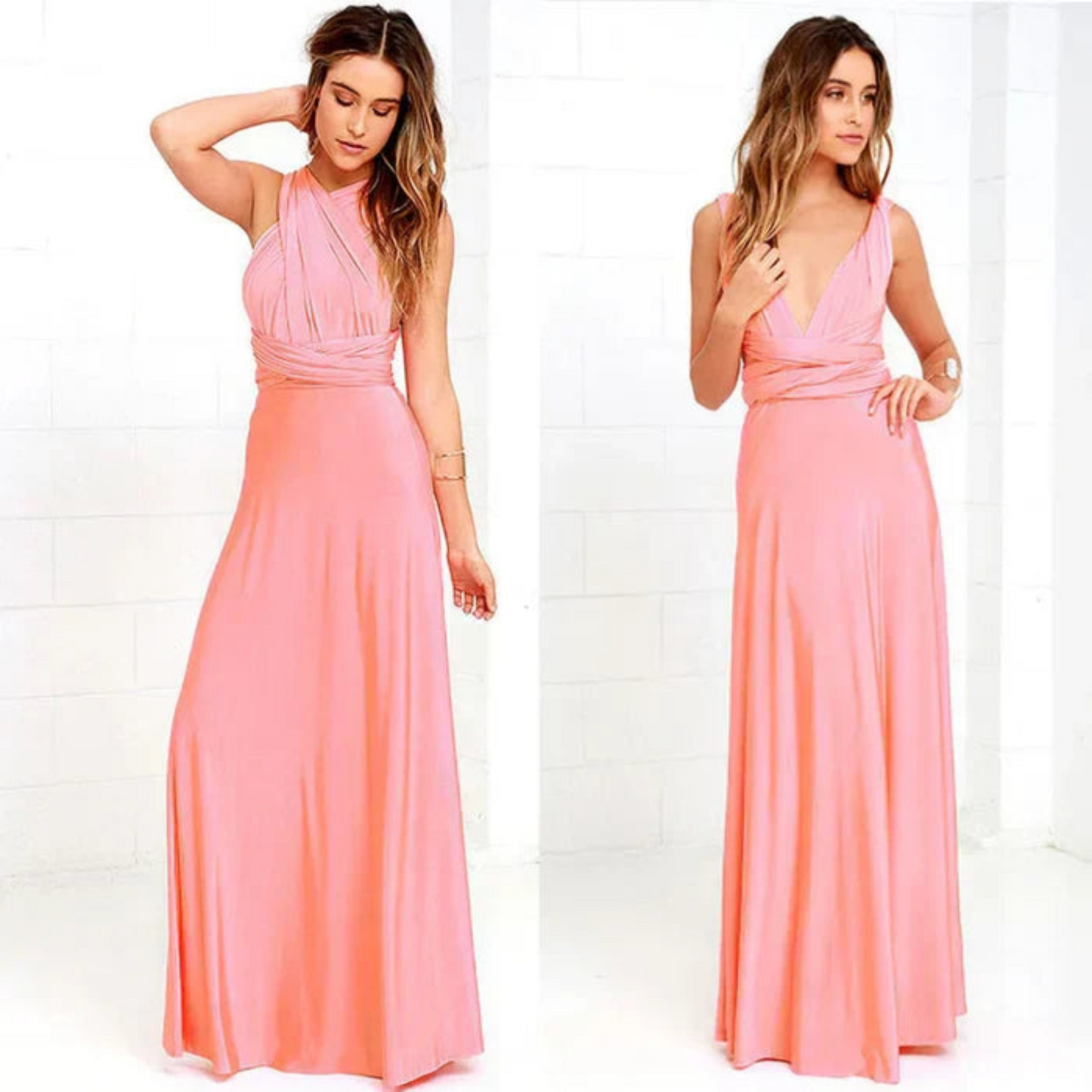 Vestido largo mujer con espalda descubierta diseño versátil