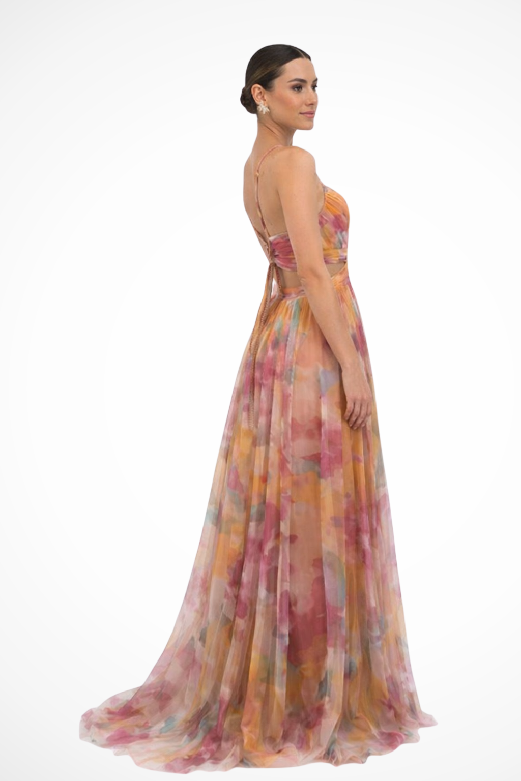 Vestido maxi mujer de tela ligera y estampado floral
