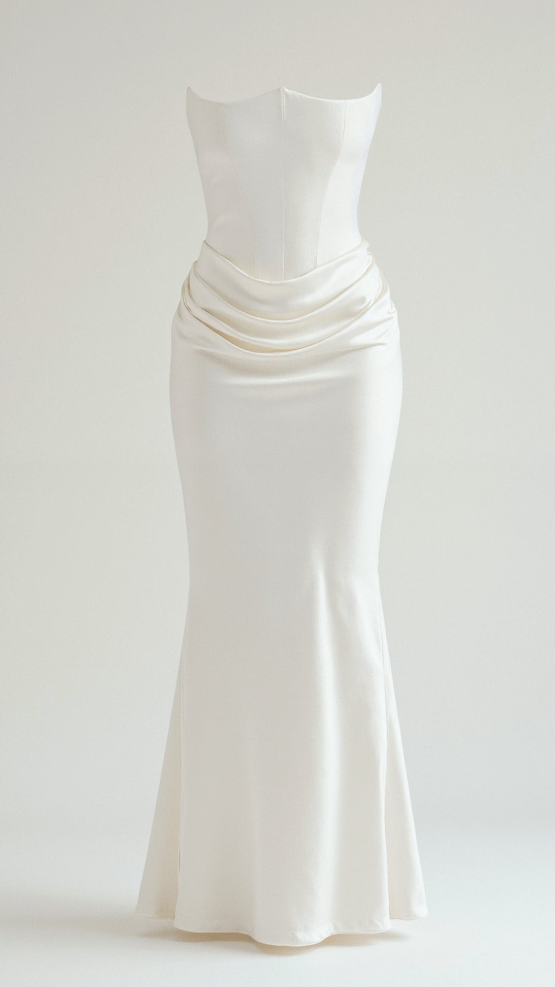 Vestido maxi mujer de boda silueta columna elegante