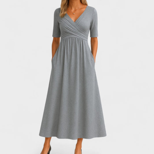 Vestido midi mujer elegante ajuste clásico - Mavetta