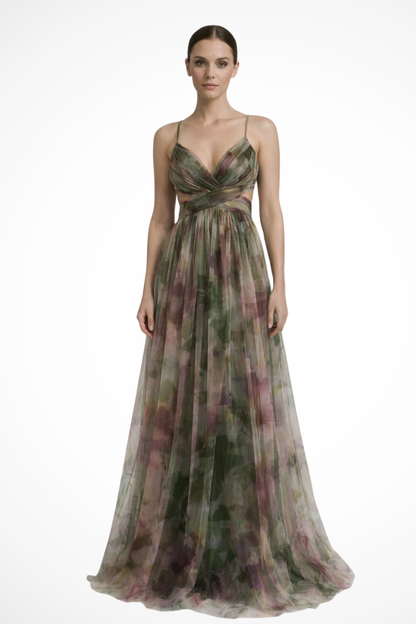 Vestido maxi mujer de tela ligera y estampado floral