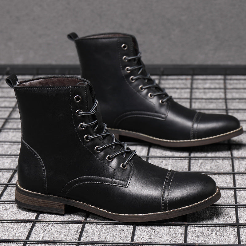 Botas Hombre Cuero Casual con Cordones Botines Urbanos Cómodos