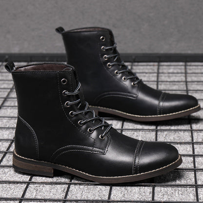 Botas Hombre Cuero Casual con Cordones Botines Urbanos Cómodos