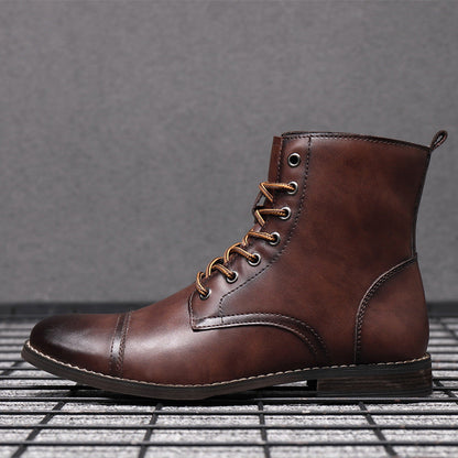 Botas Hombre Cuero Casual con Cordones Botines Urbanos Cómodos
