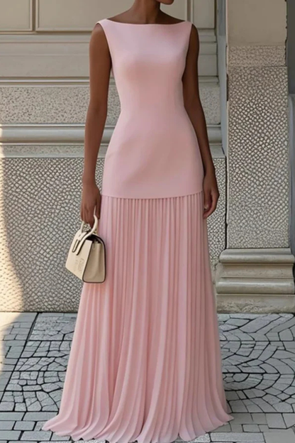 Vestido maxi mujer plisado estilo elegante