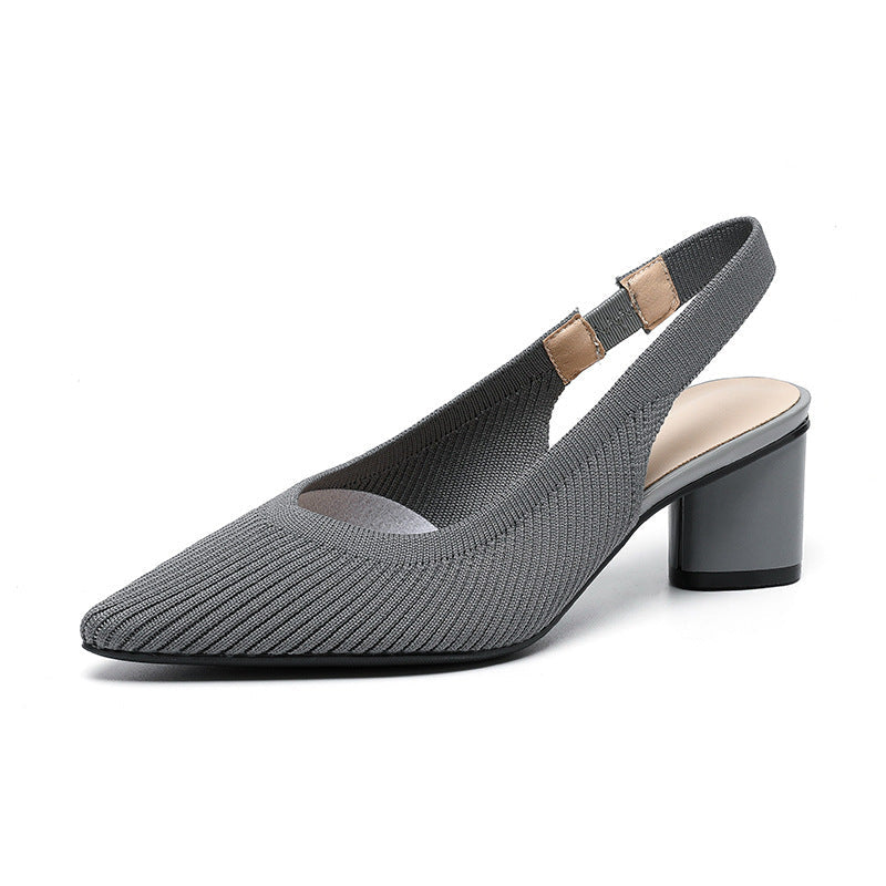 Tacones Mujer con Puntera Fina y Tira Trasera Ajustable