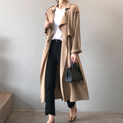 Gabardina Mujer Retro Ajuste Baggy Invierno