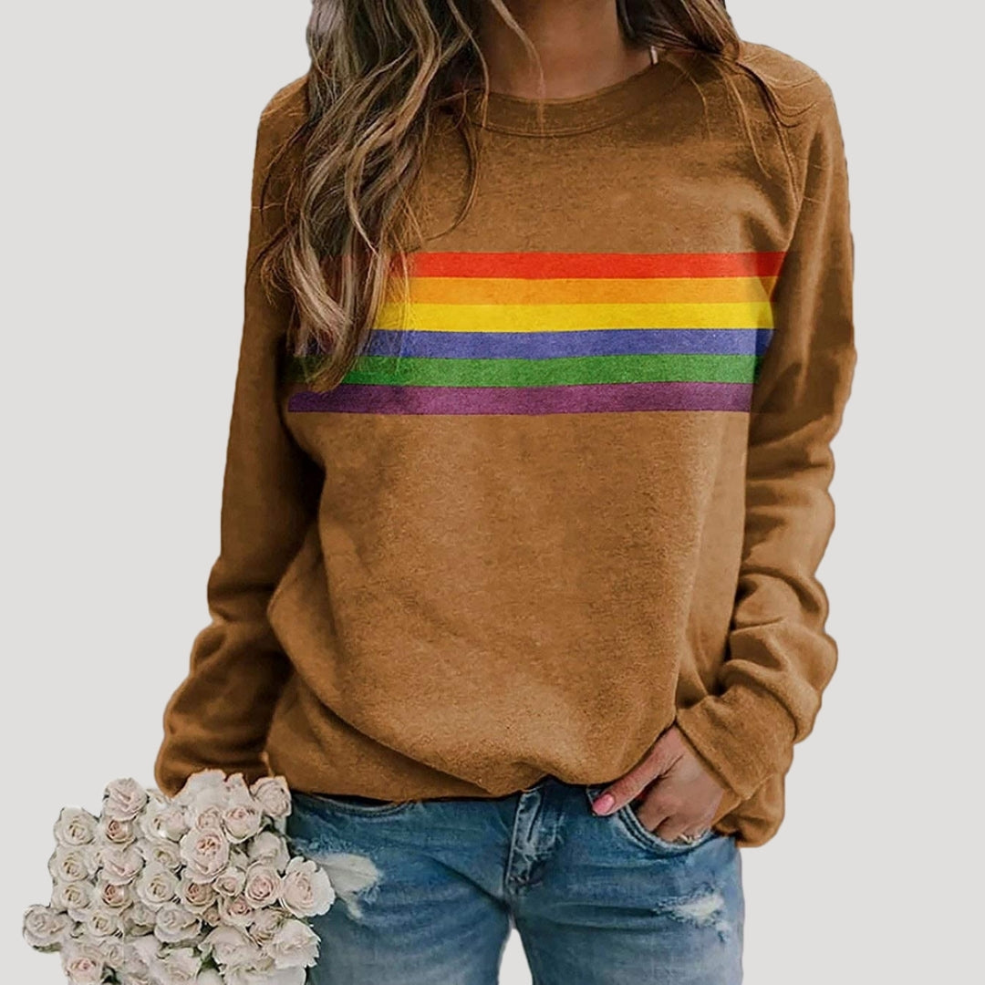 Sudadera Mujer Algodón Rayas Primavera Ajuste Casual