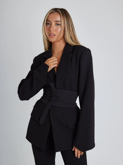 Blazer Mujer Entallado con Cinturón Ajustable - Mavetta
