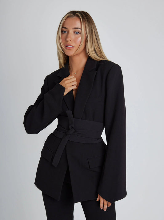 Blazer Mujer Entallado con Cinturón Ajustable - Mavetta