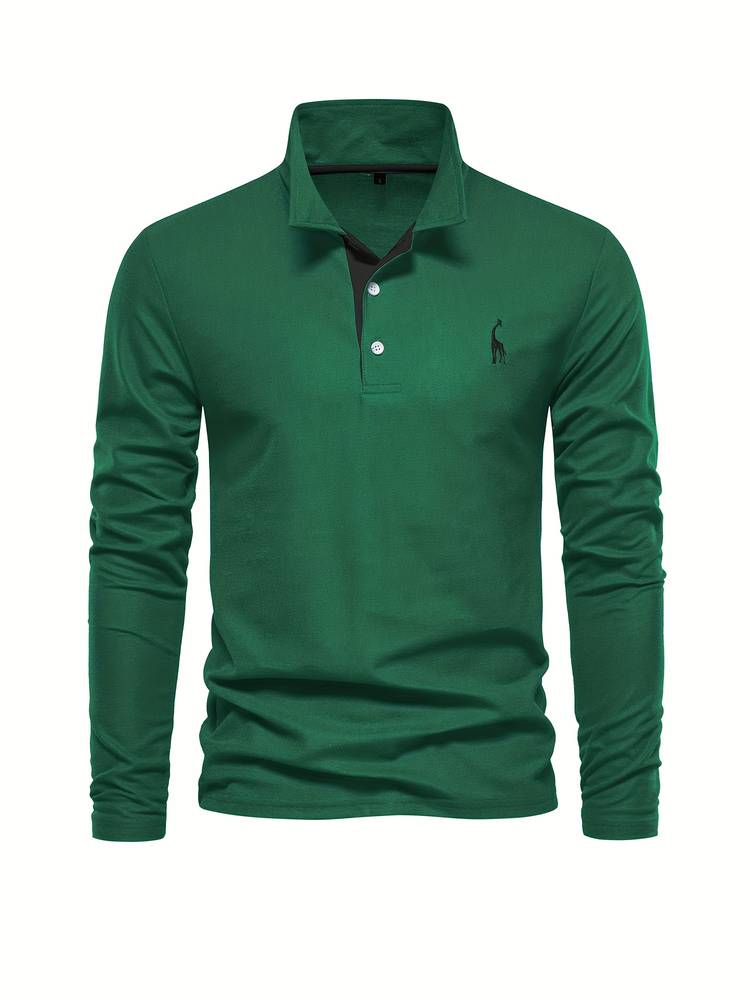 Polo Hombre Manga Larga Detalles en Cinta Ajuste Regular