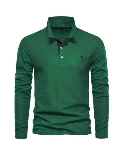 Polo Hombre Manga Larga Detalles en Cinta Ajuste Regular