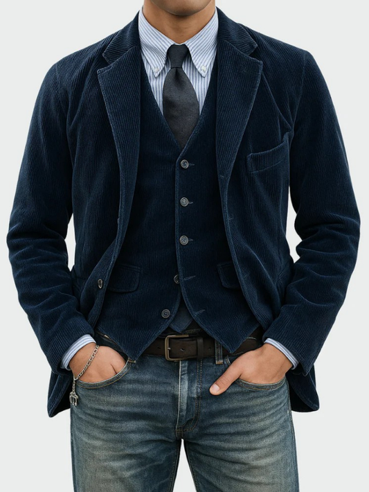 Conjunto Hombre Blazer y Chaleco Tejido Formal Moderno - Mavetta